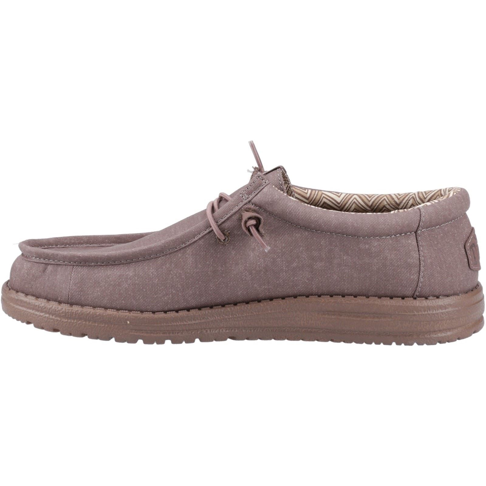 HEYDUDE Wally Stretch Canvas Cotton Men's Deep Taupe Moccasins Shoes