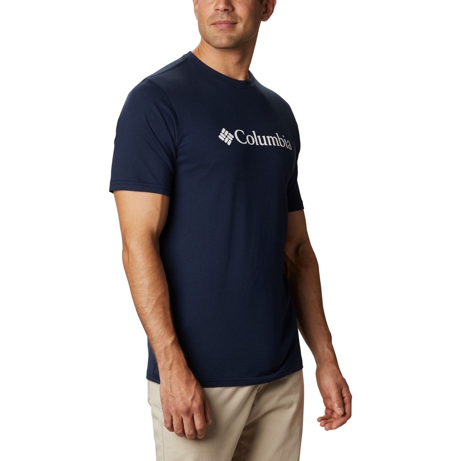 Columbia CSC Basic Logo Short Sleeve Cotton Men's Blue Short Sleeve T-Shirts
