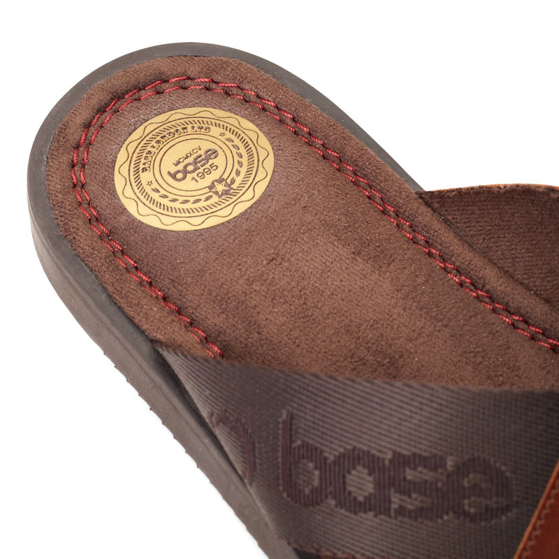 Base London Webb Leather Men's Burnt Brown Sandals