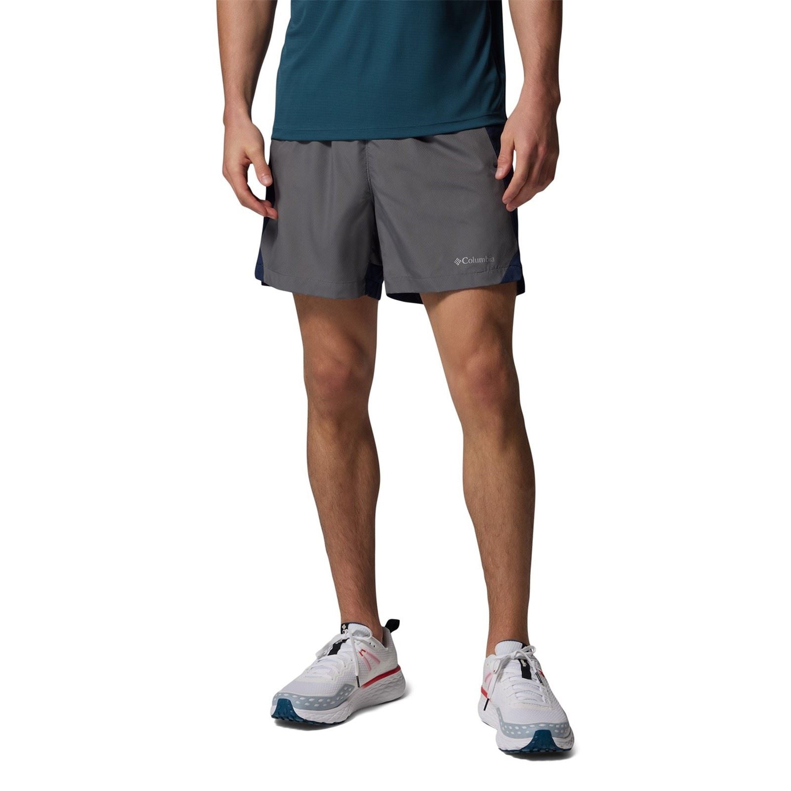Columbia Three Pitch Polyester Men's Grey Activewear Shorts