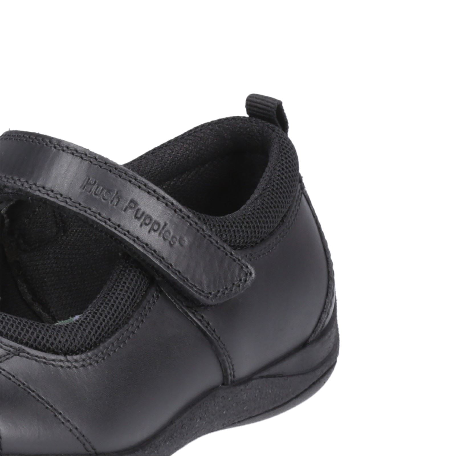 Hush Puppies Clara Junior Girls Black Leather Shoes