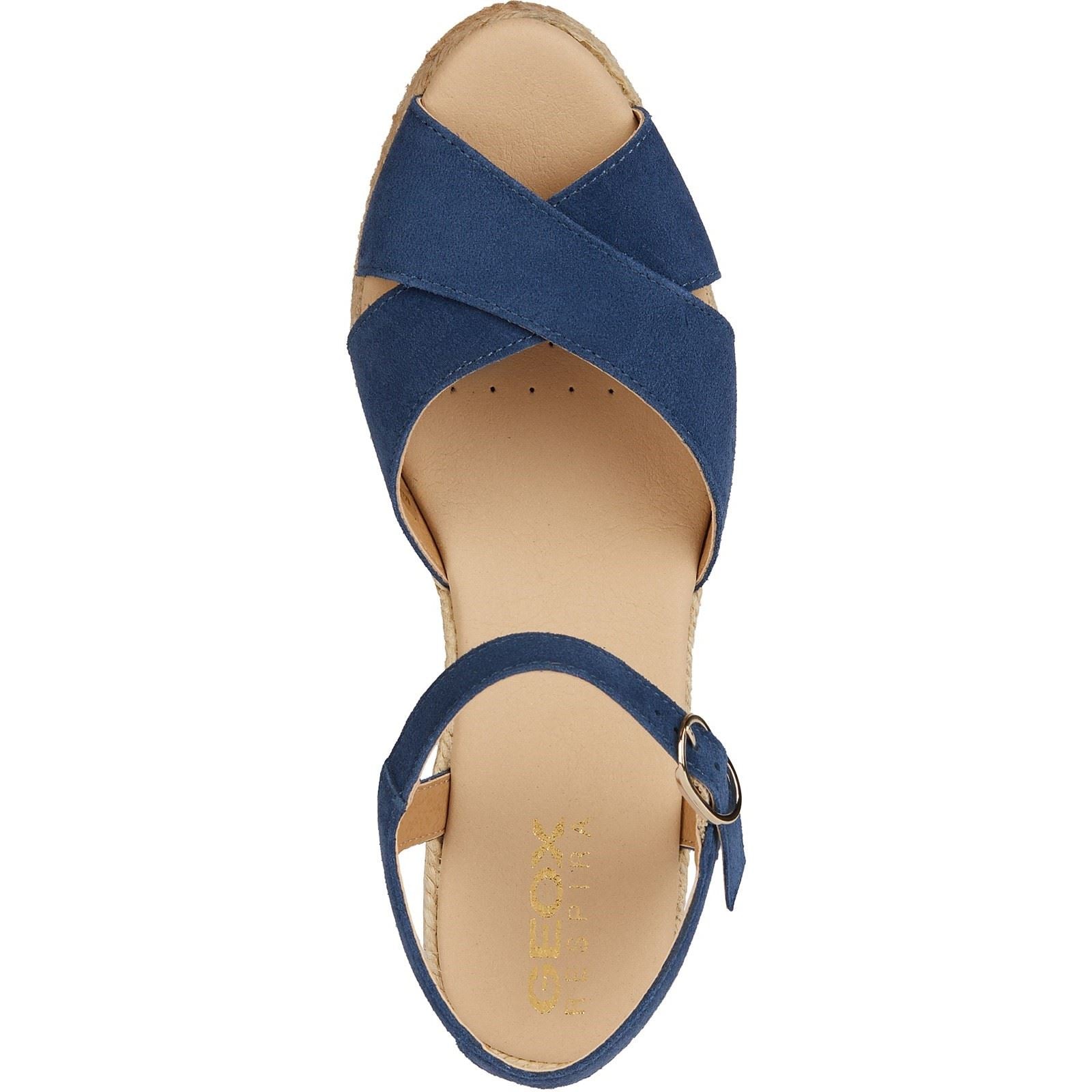 Geox D Gelsa Low C Leather Women's Navy Sandals