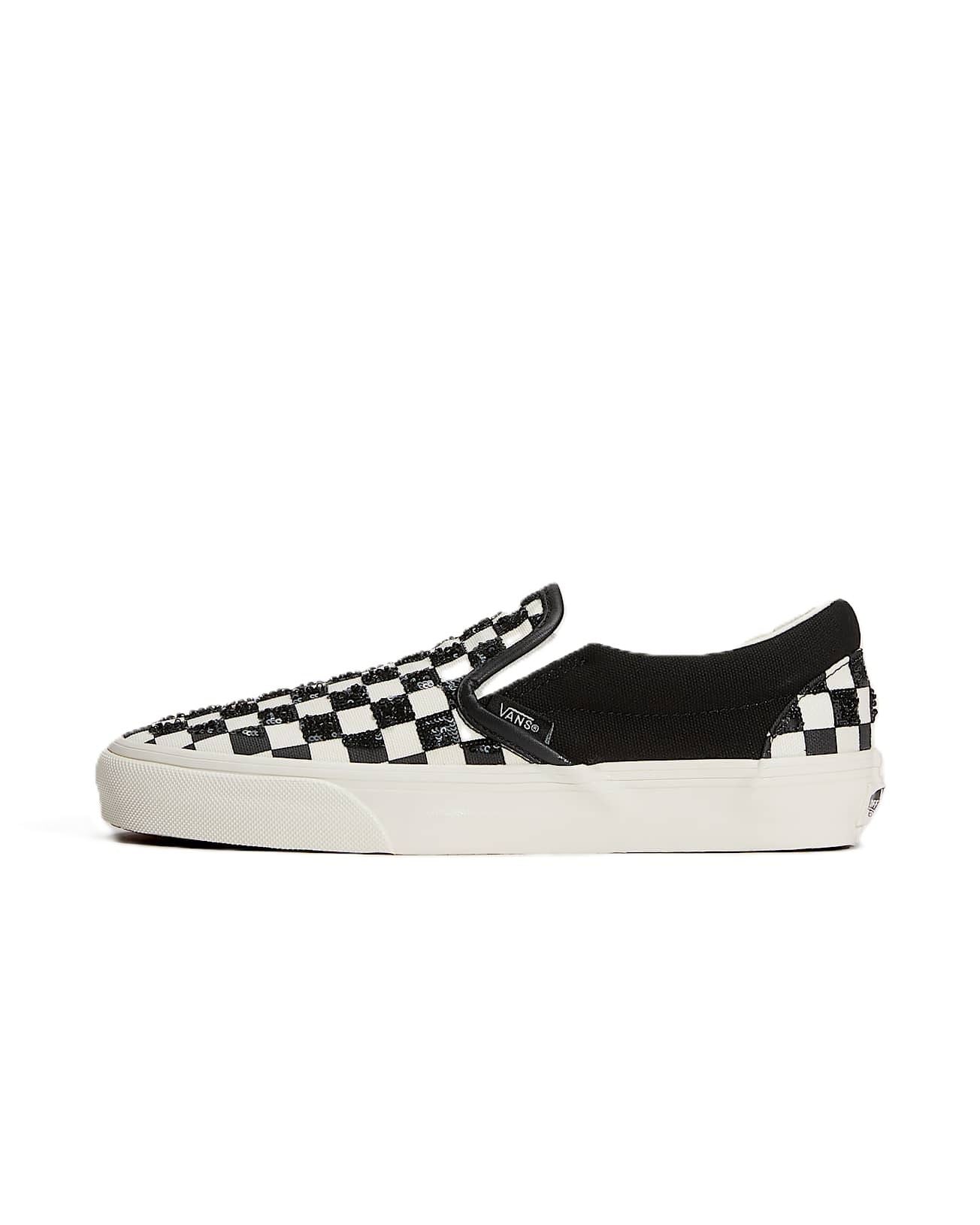 Vans Classic Slip-On Canvas Women's Black/White Beaded Checkerboard Trainers