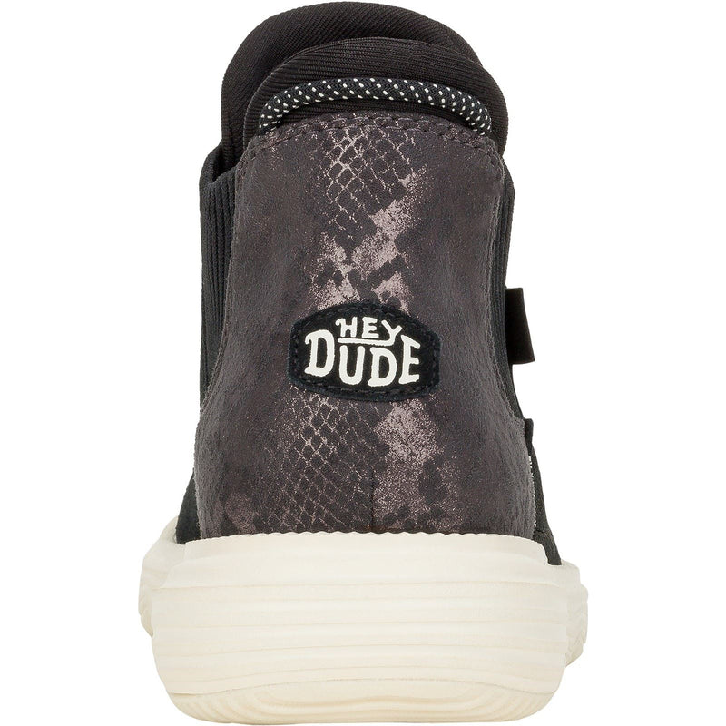 HEYDUDE Branson Novelty Leather Women's Black/Snake Boots