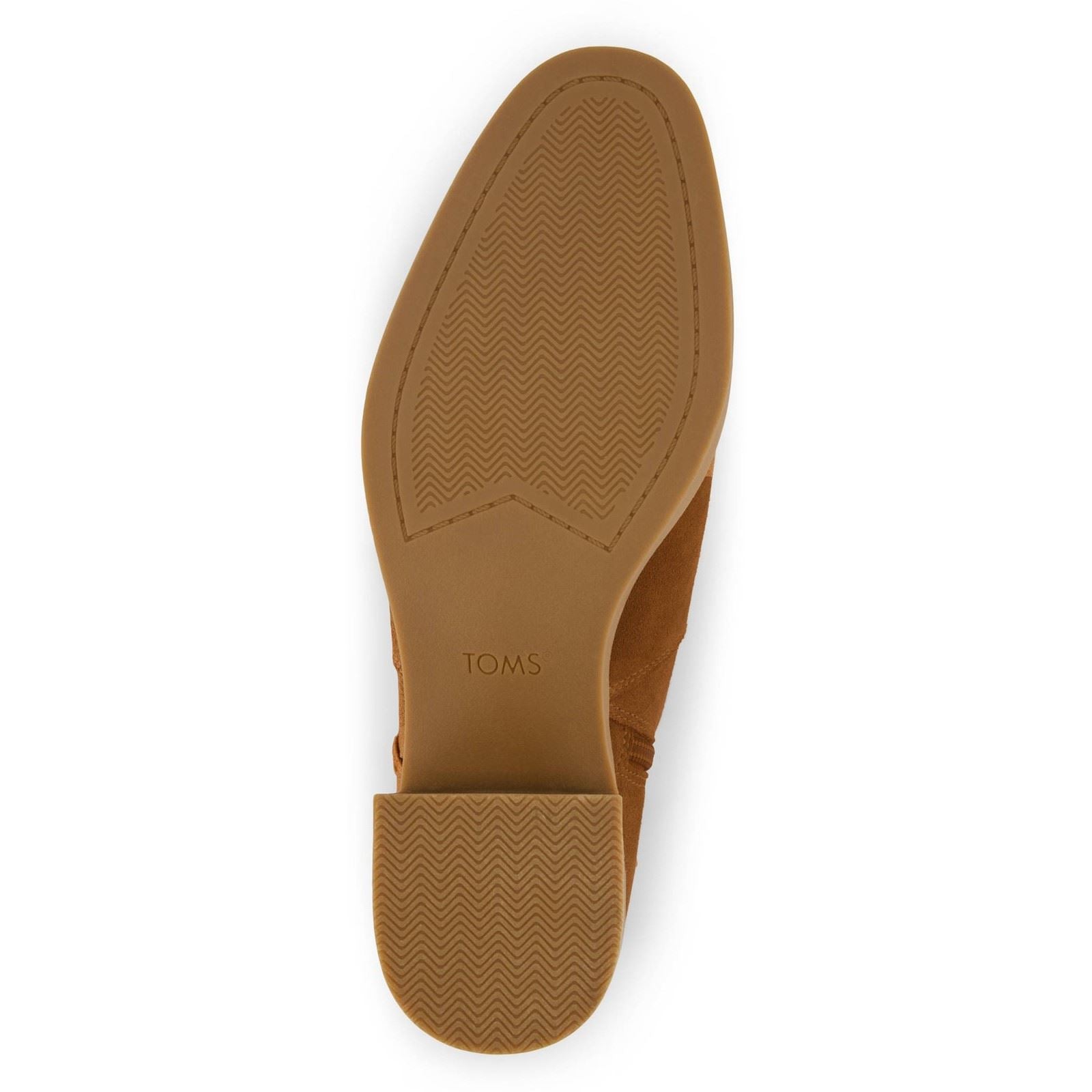 TOMS Delilah Heeled Suede Women's Tan Heeled Ankle Boots