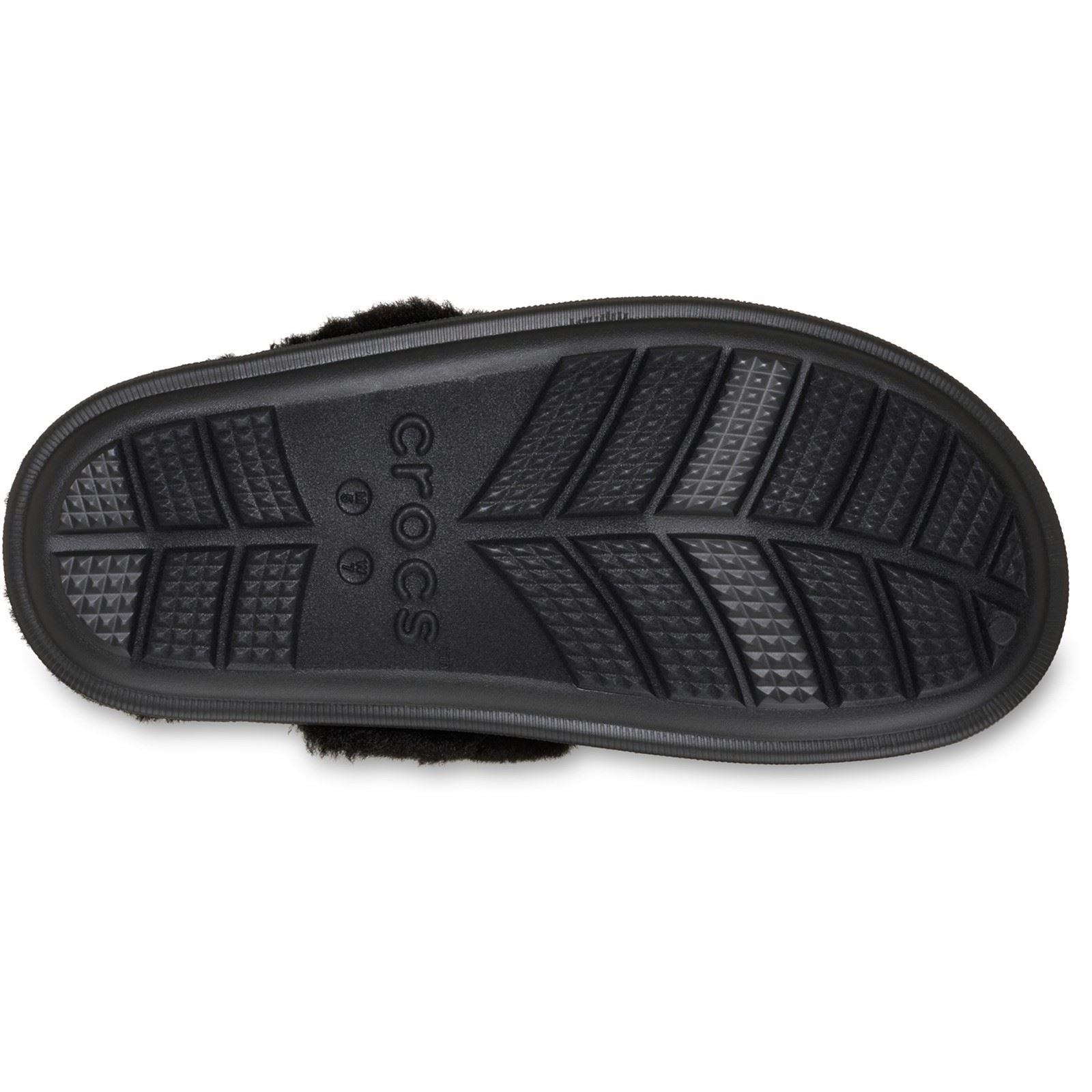 Crocs Classic Fuzz Scuff Thermoplastic Black Slippers