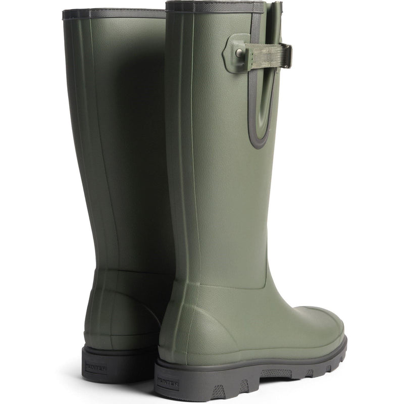 Hunter Field Downpour Adjustable Boot Rubber Men's Dark Olive/Black Wellington Boots