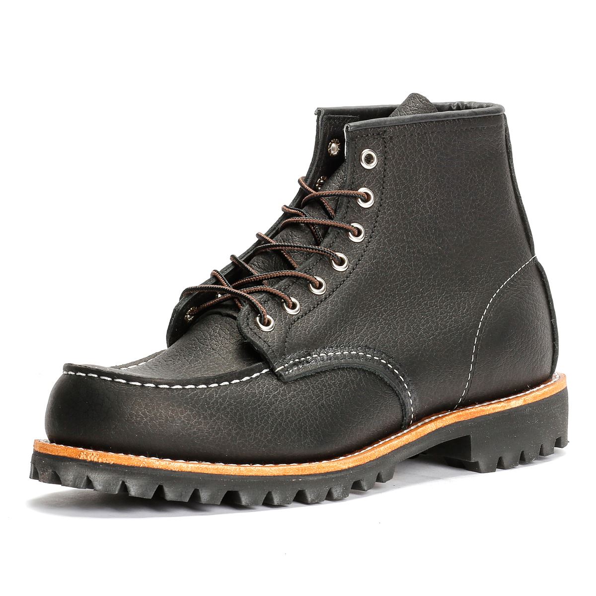 Red Wing 2949 Roughneck 6" Moc Toe Work Leather Men's Black Boots