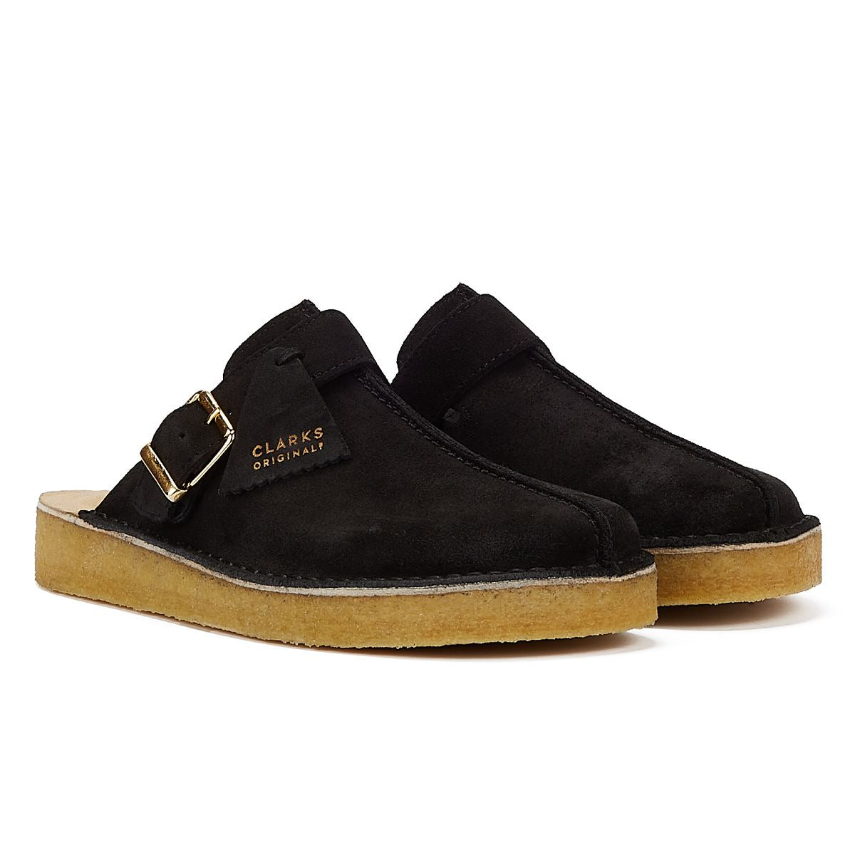 Clarks Originals Trek Mule Suede Men's Black Sandals