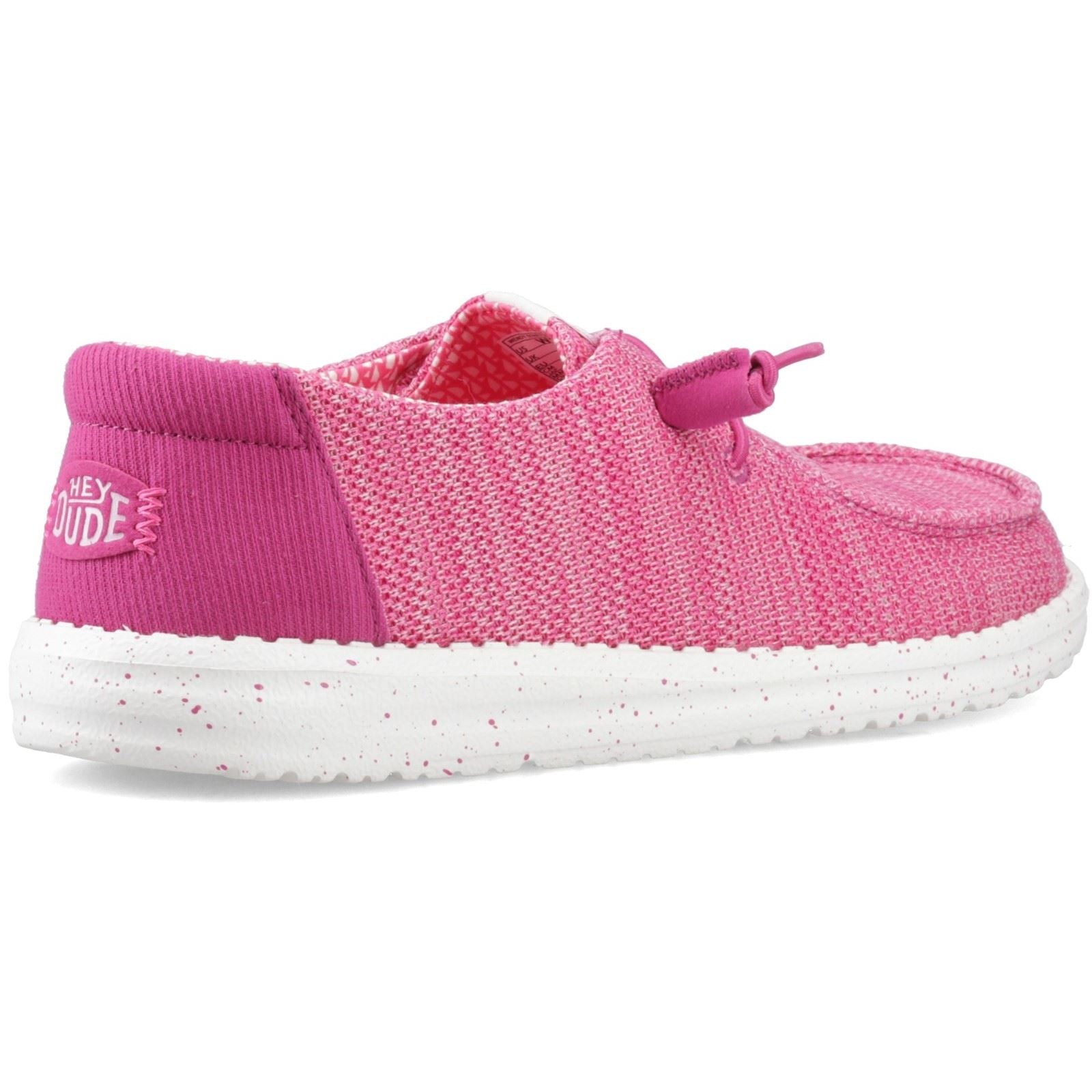 HEYDUDE Wendy Stretch Sox Polyester Women's Fuchsia Pink Moccasins Shoes