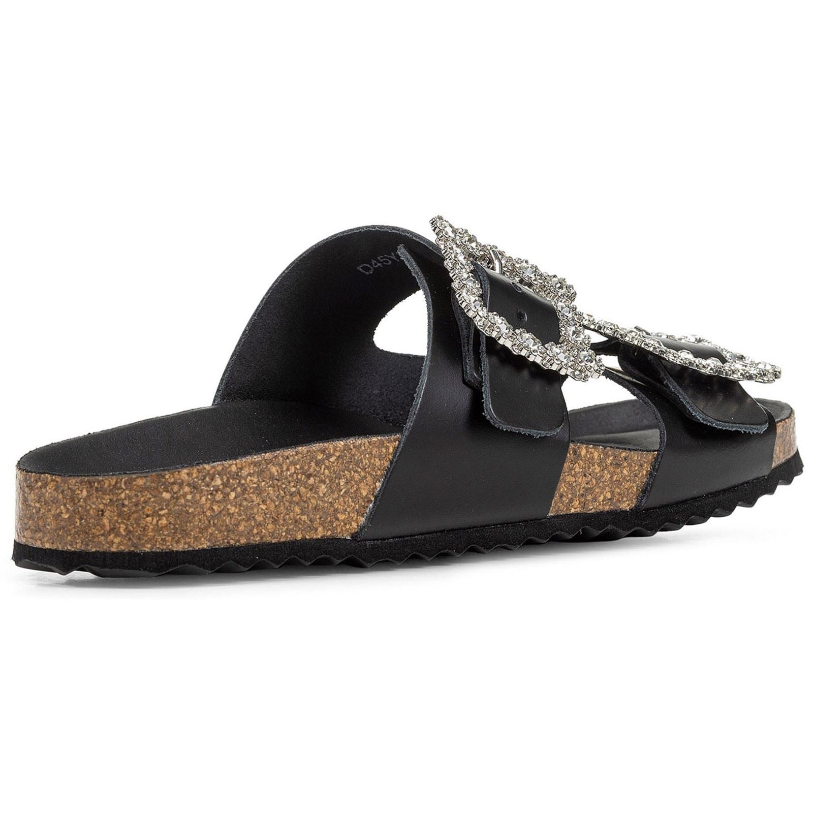 Geox D BRIONIA R Leather Women's Black Sandals