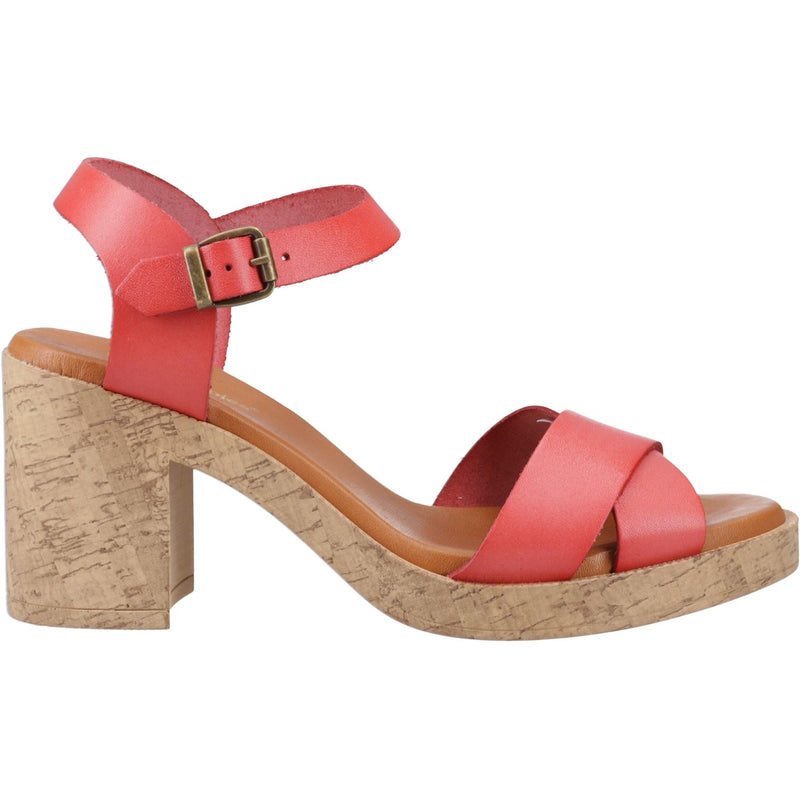 Hush Puppies Georgia Cork Leather Women's Coral Sandals