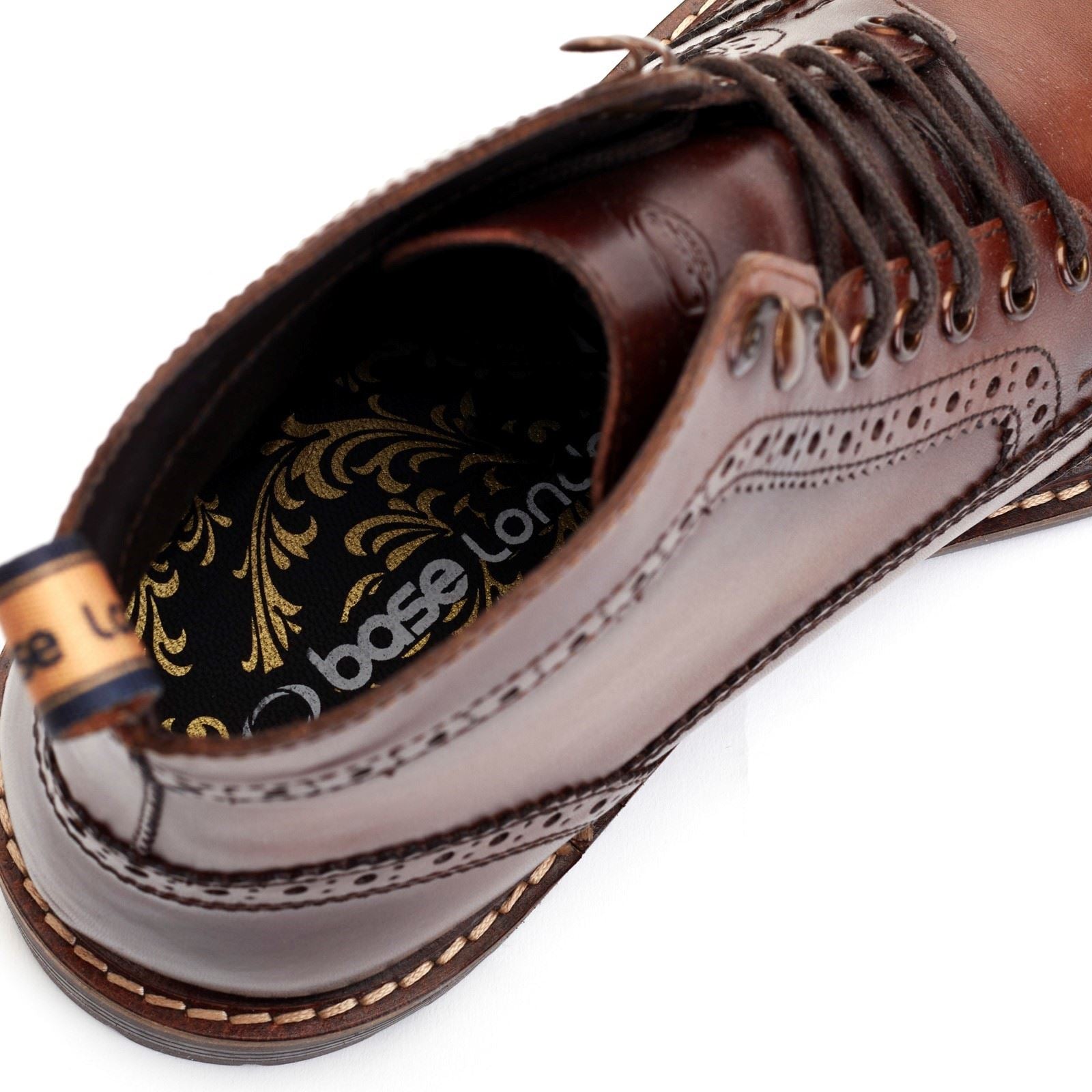 Base London Dealer Leather Men's Brown Ankle Boots