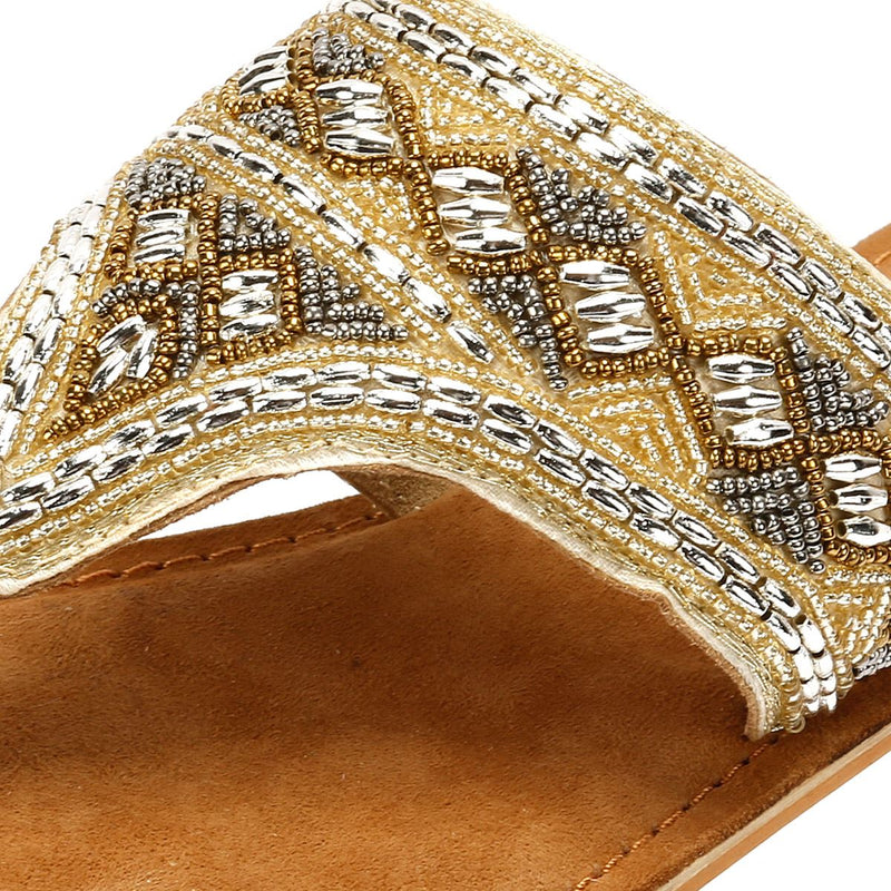 Tower London Toepost Women's Gold Sandals