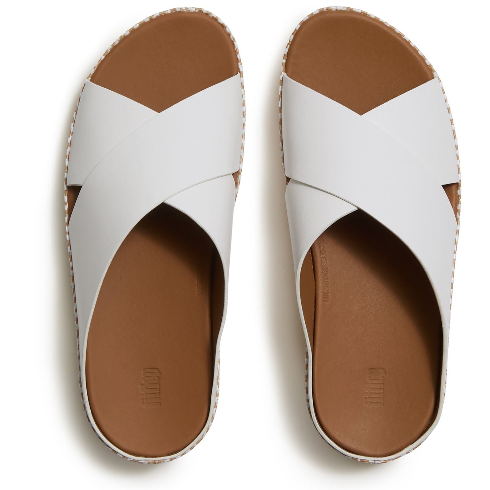 Fitflop Lulu Lux Graphic-Weave Leather Women's Urban White Sandals