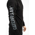 Caterpillar Hooded Long Sleeve Cotton Men's Black T-Shirt