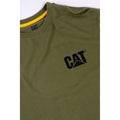 Caterpillar Trademark Banner Long Sleeve Cotton Men's Green T-Shirt