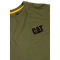 Caterpillar Trademark Banner Long Sleeve Cotton Men's Green T-Shirt