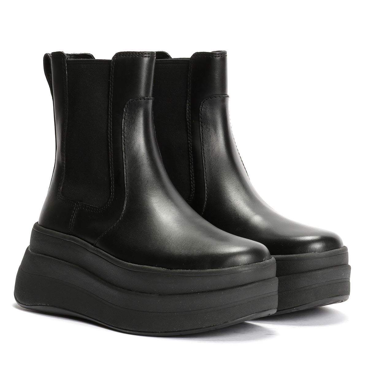 FitFlop F-Mode Leather Women's Black Boots