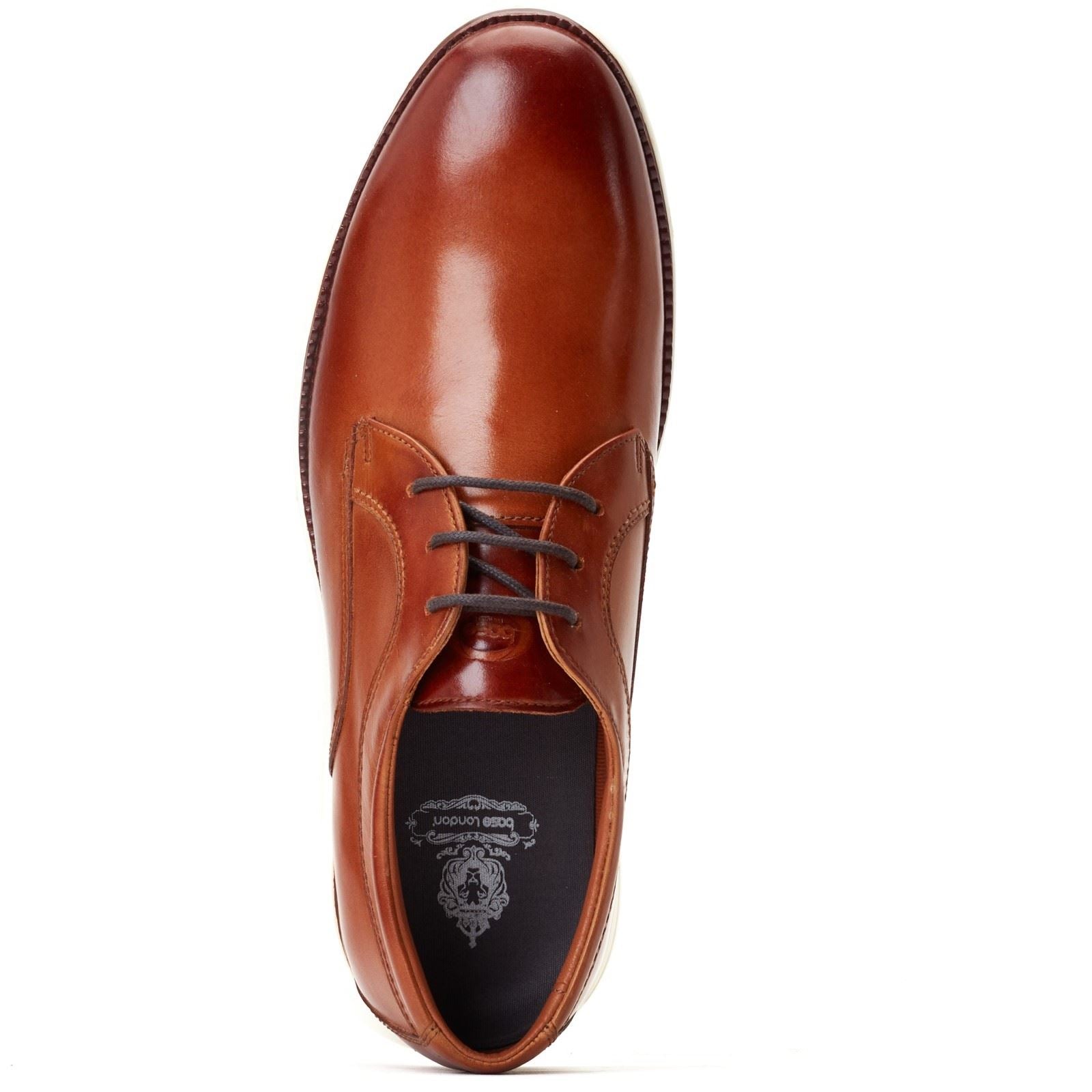 Base London Wing Leather Men's Burnt Tan Derby Shoes