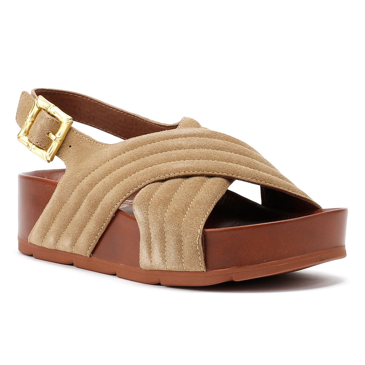 Desert Fleur Sparks Suede Women's Taupe Sandals