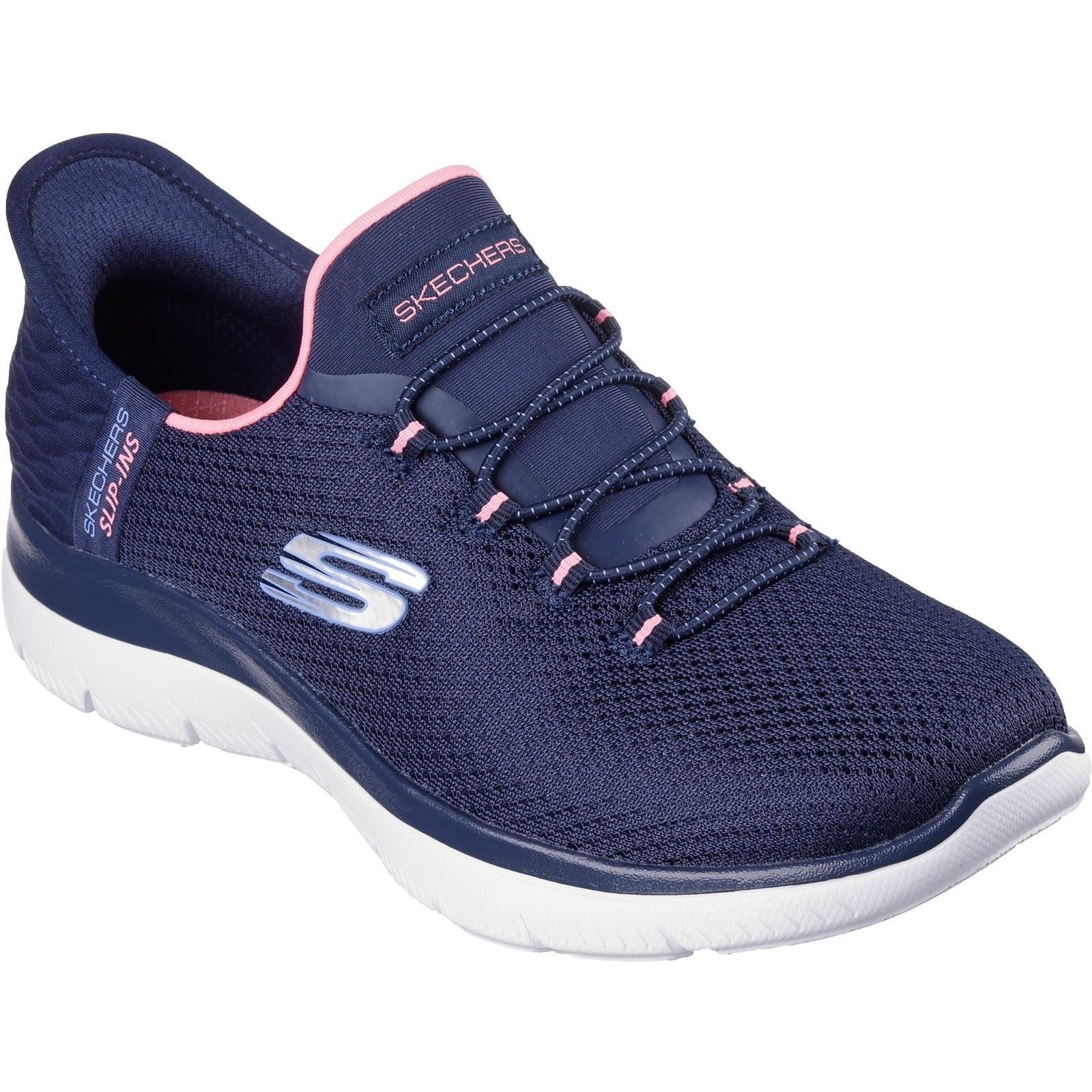 Skechers Summits Diamond Dream Textile Women's Navy/Pink Trainers