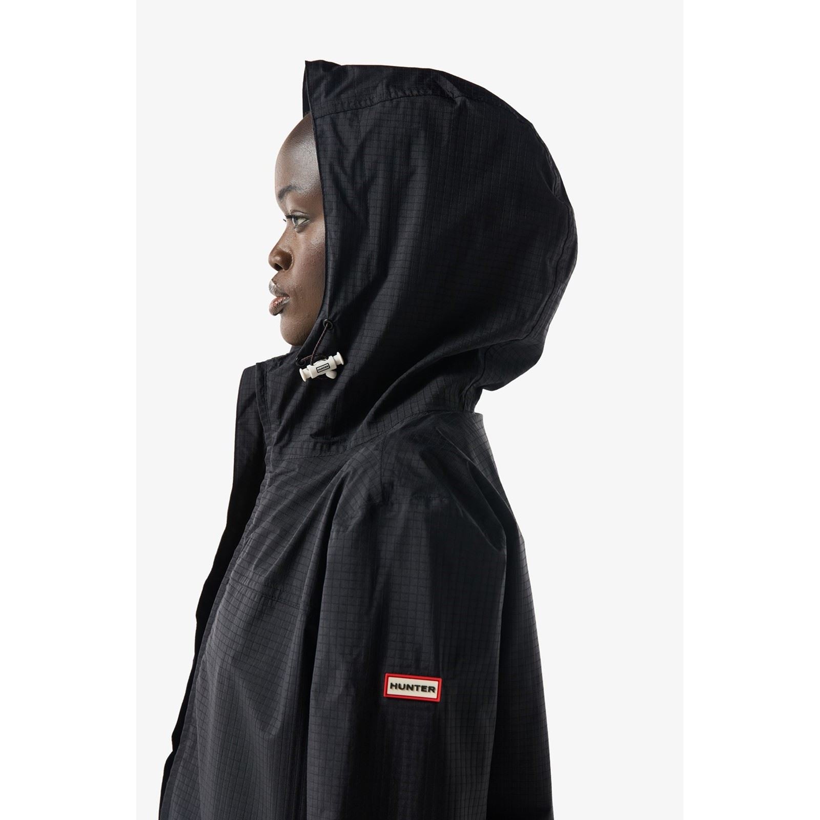 Hunter Hunter Packable Rain Unisex Adults Black Rain Jacket
