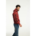Caterpillar Trademark Banner Cotton Men's Red Hooded Sweatshirt