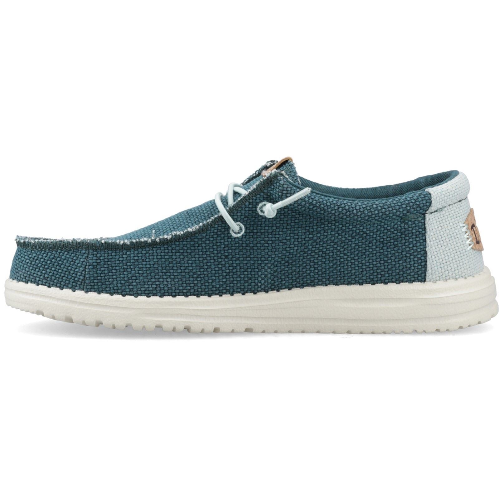 HEYDUDE Wally Braided Polyester Men's Deep Green/Harbor Grey Moccasins Shoes