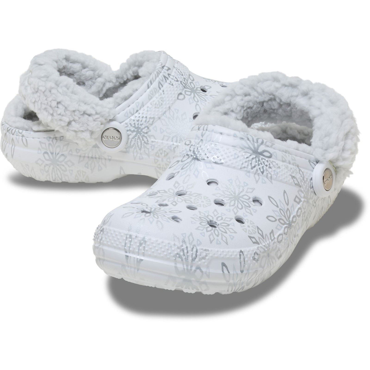 Crocs Classic Fleece Lined Polyester Blend Women's Snow White Clogs