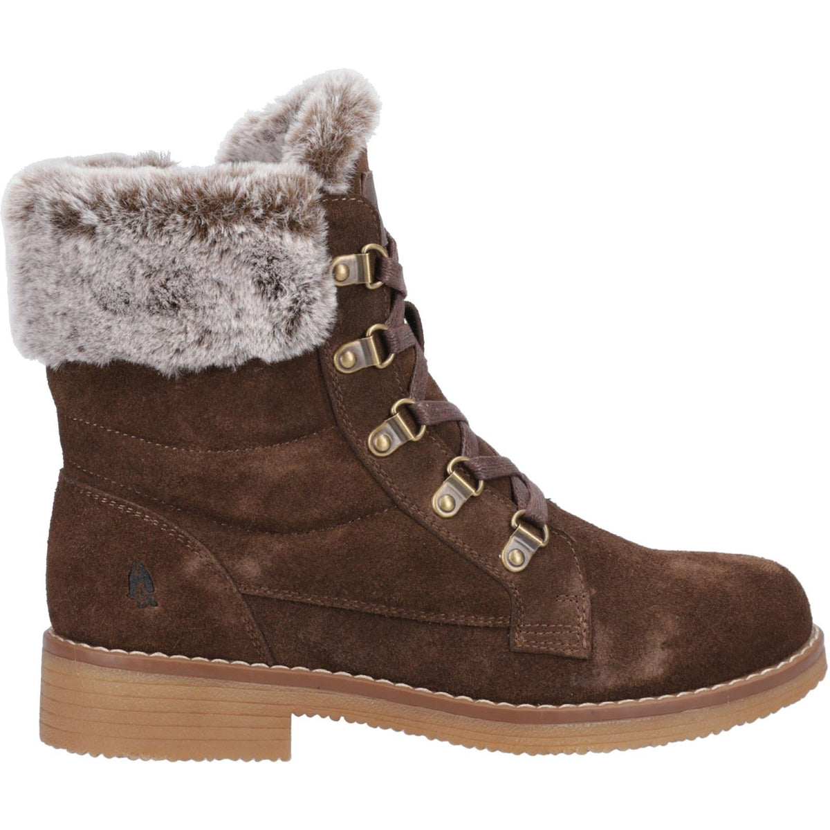 Hush Puppies Florence Suede Women's Chocolate Wide Fit Winter Ankle Boots