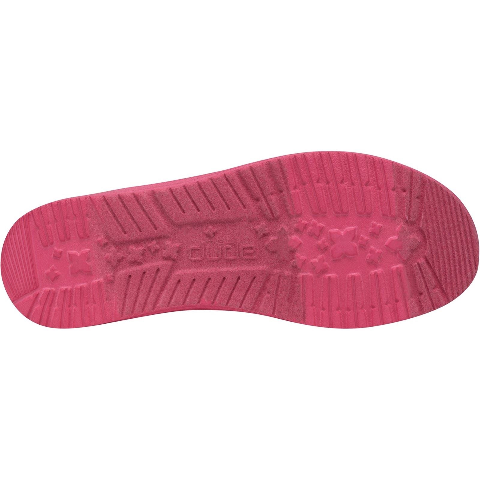 HEYDUDE Wendy Funk Mono Synthetic Women's Electric Pink Moccasins Shoes