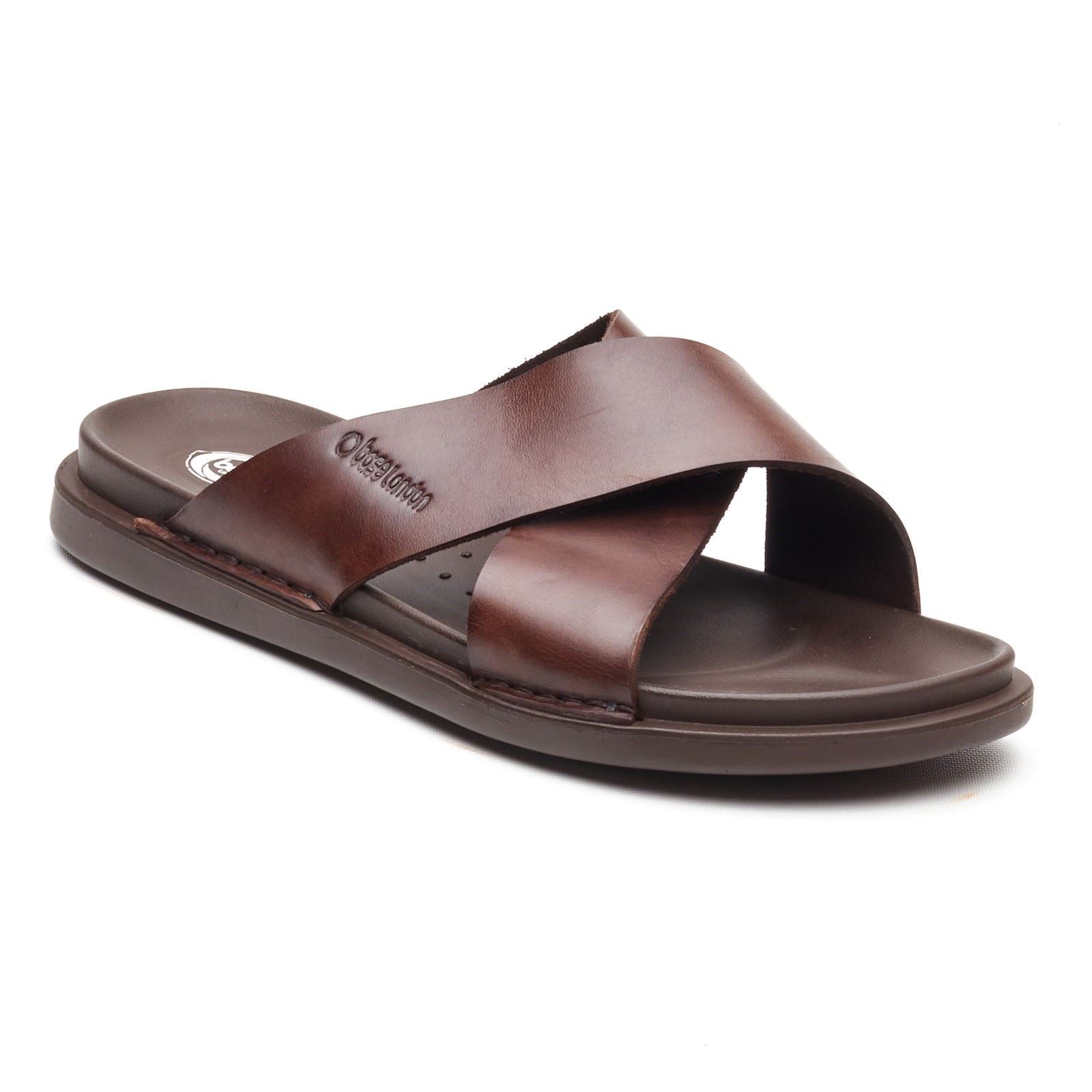 Base London Drift Leather Men's Brown Sandals