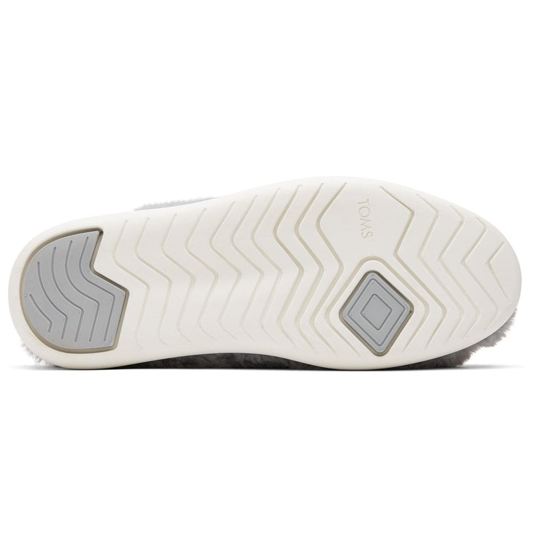 TOMS Alpargata Mallo Polyester Faux Fux Women's Mid Grey Faux Fur Mules