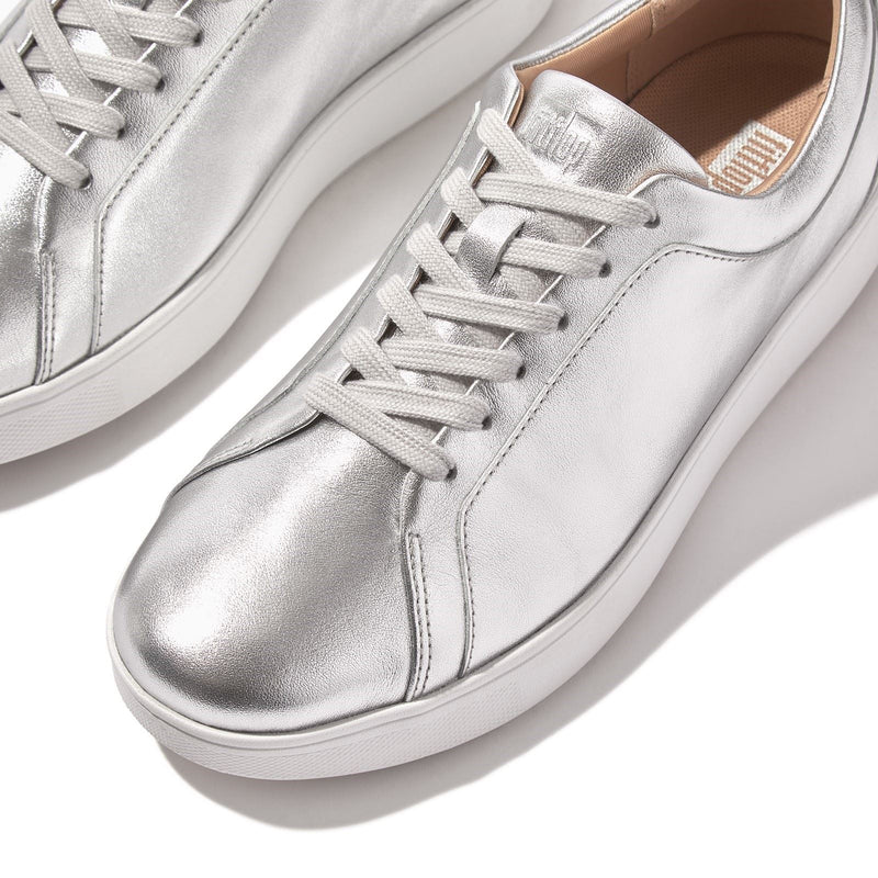 Fitflop Rally Leather Women's Silver Trainers