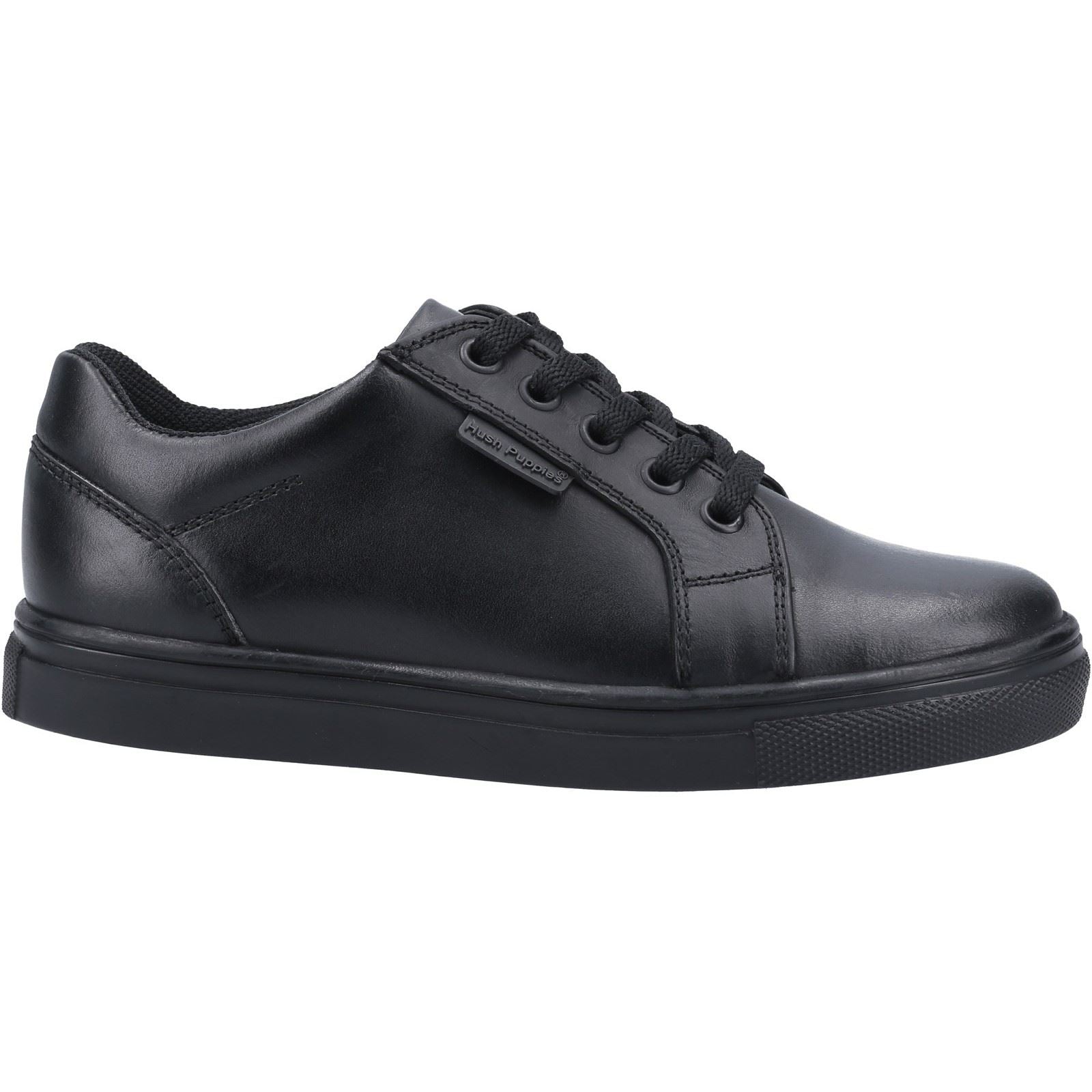 Hush Puppies Sam Junior Boys Black Leather Lace-Up Shoes