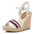 Tommy Hilfiger Corporate Wedge Ecru Women's White Sandal