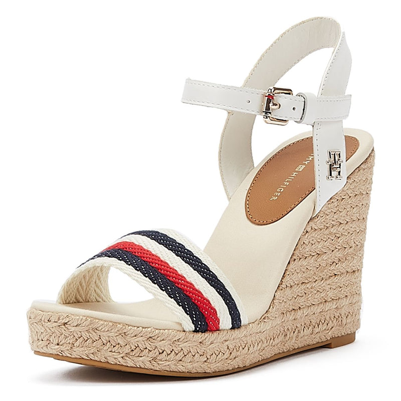 Tommy Hilfiger Corporate Wedge Ecru Women's White Sandal