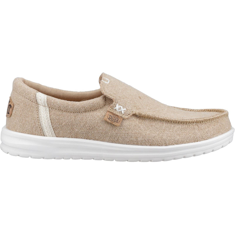 HEYDUDE Mikka Jute Linen Men's Irish Cream Moccasins Shoes