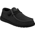 HEYDUDE Wally Sox Faux Suede Men's Micro Total Black Boat Shoes