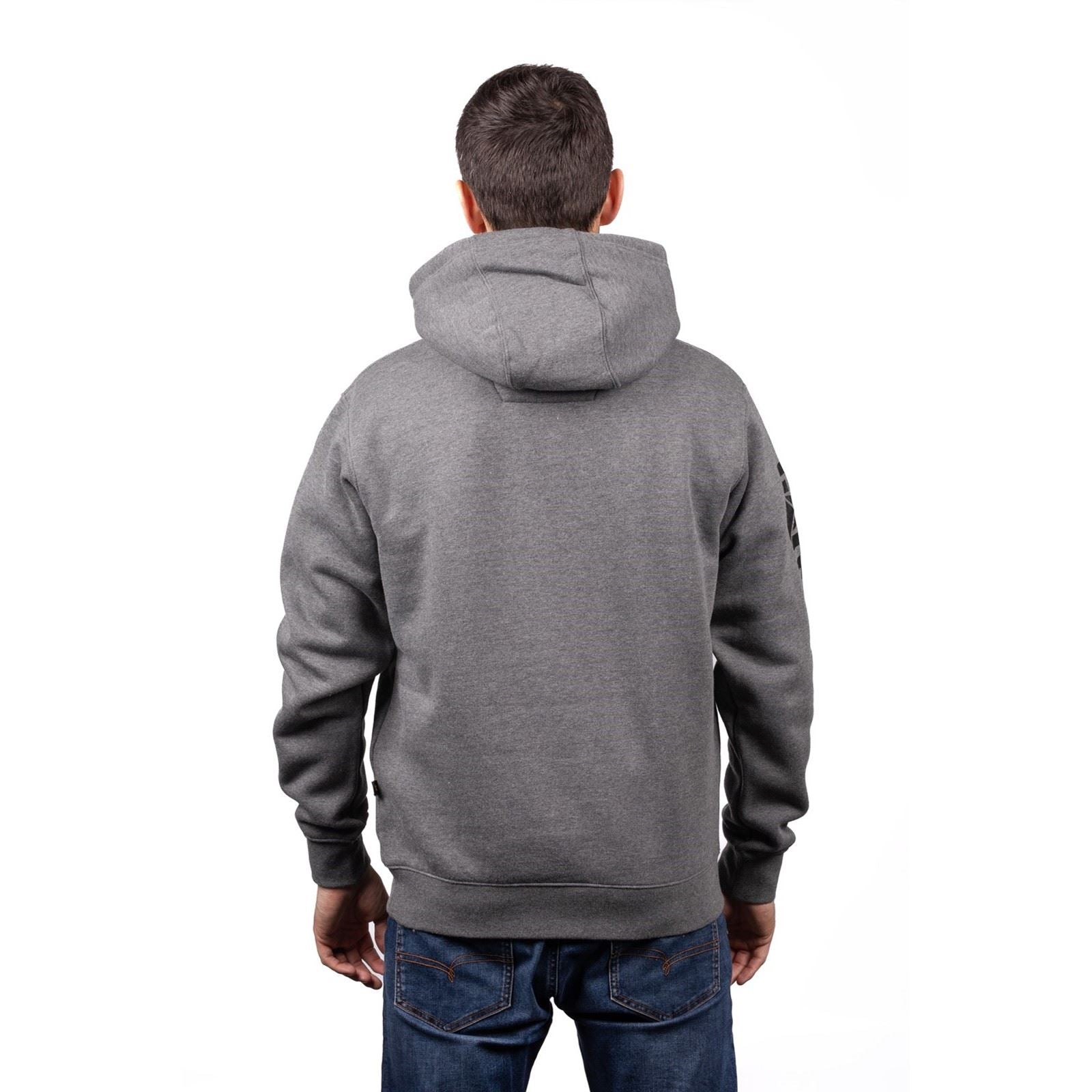 Caterpillar Trademark Banner Cotton Men's Grey Hooded Sweatshirt
