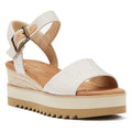 TOMS Diana Canvas Wedge Natural Women's White Sandal