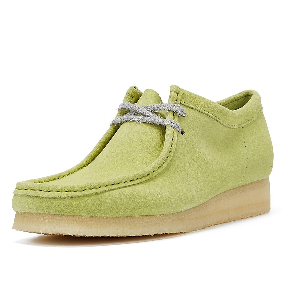 Clarks Originals Wallabee Pale Lime Suede Men's Lime Lace-Up Shoes