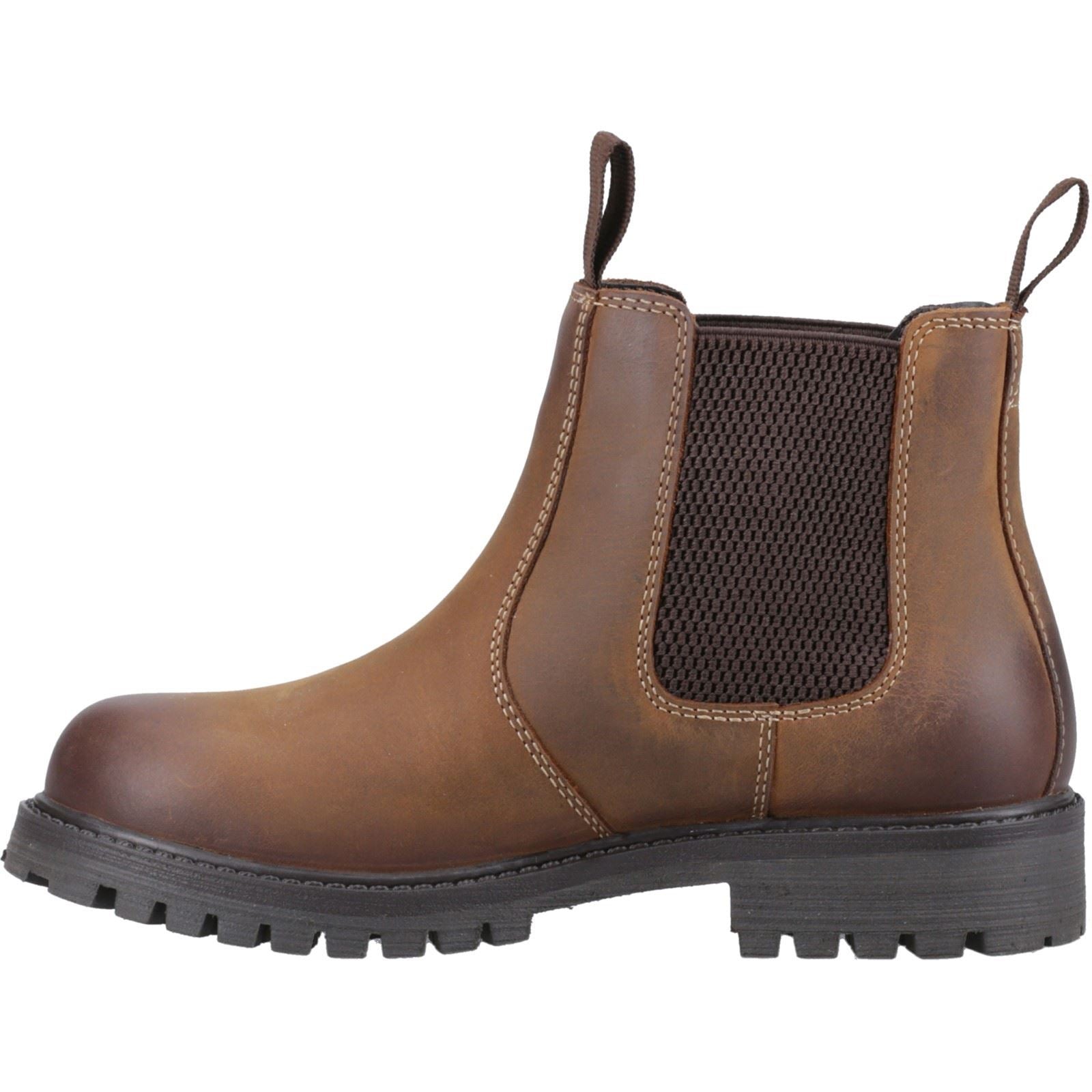 Cotswold Aston Leather Boy's Tan Flat Chelsea Boots