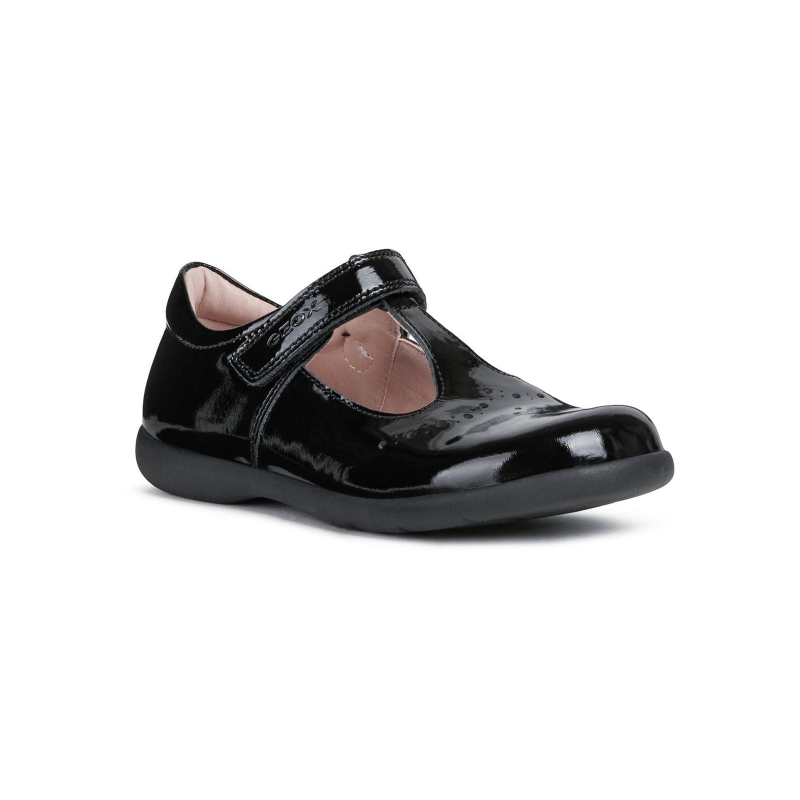 Geox Naimara Leather Girl's Black Patent Shoes