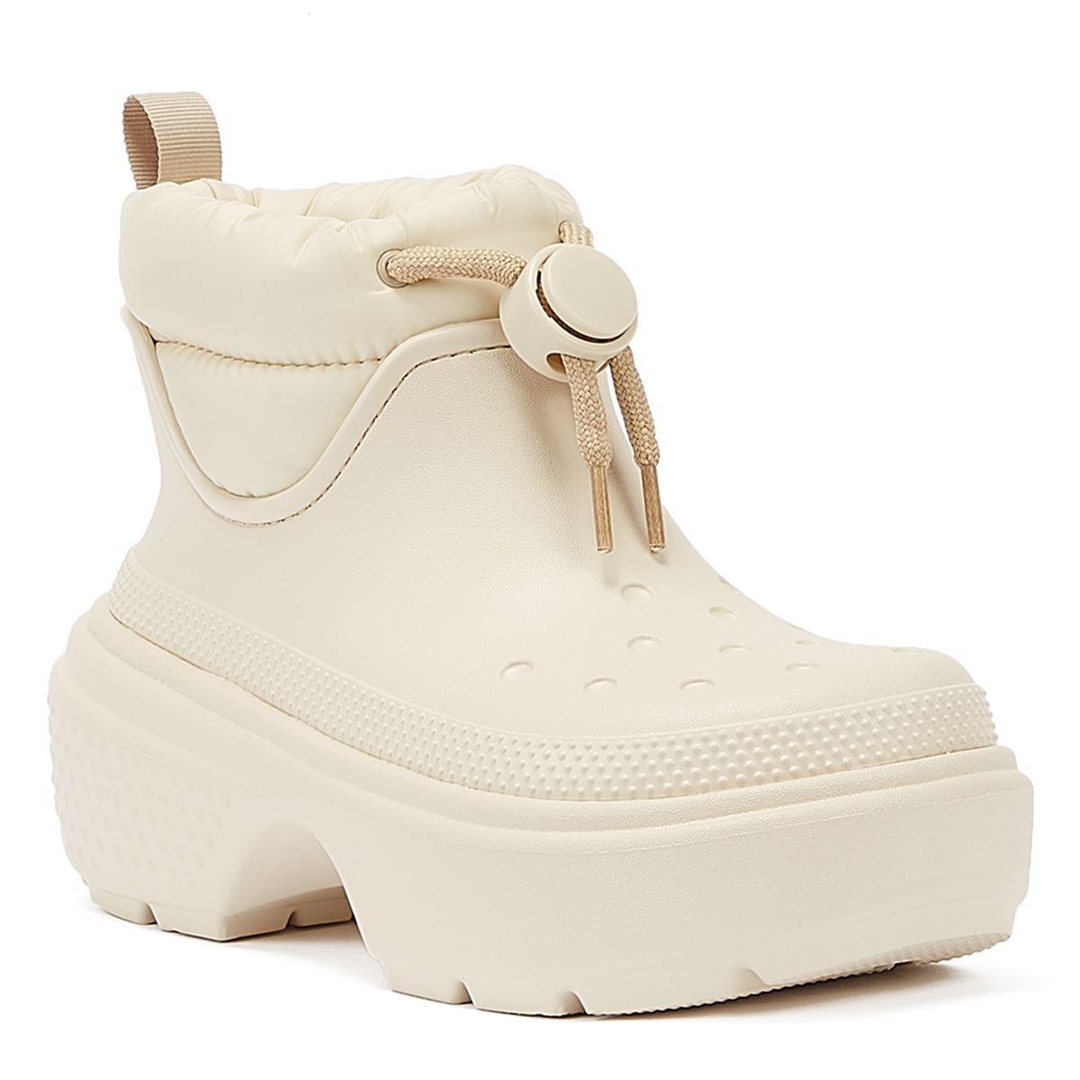 Crocs Stomp Puff Boot Stucco Women's Off White Boots