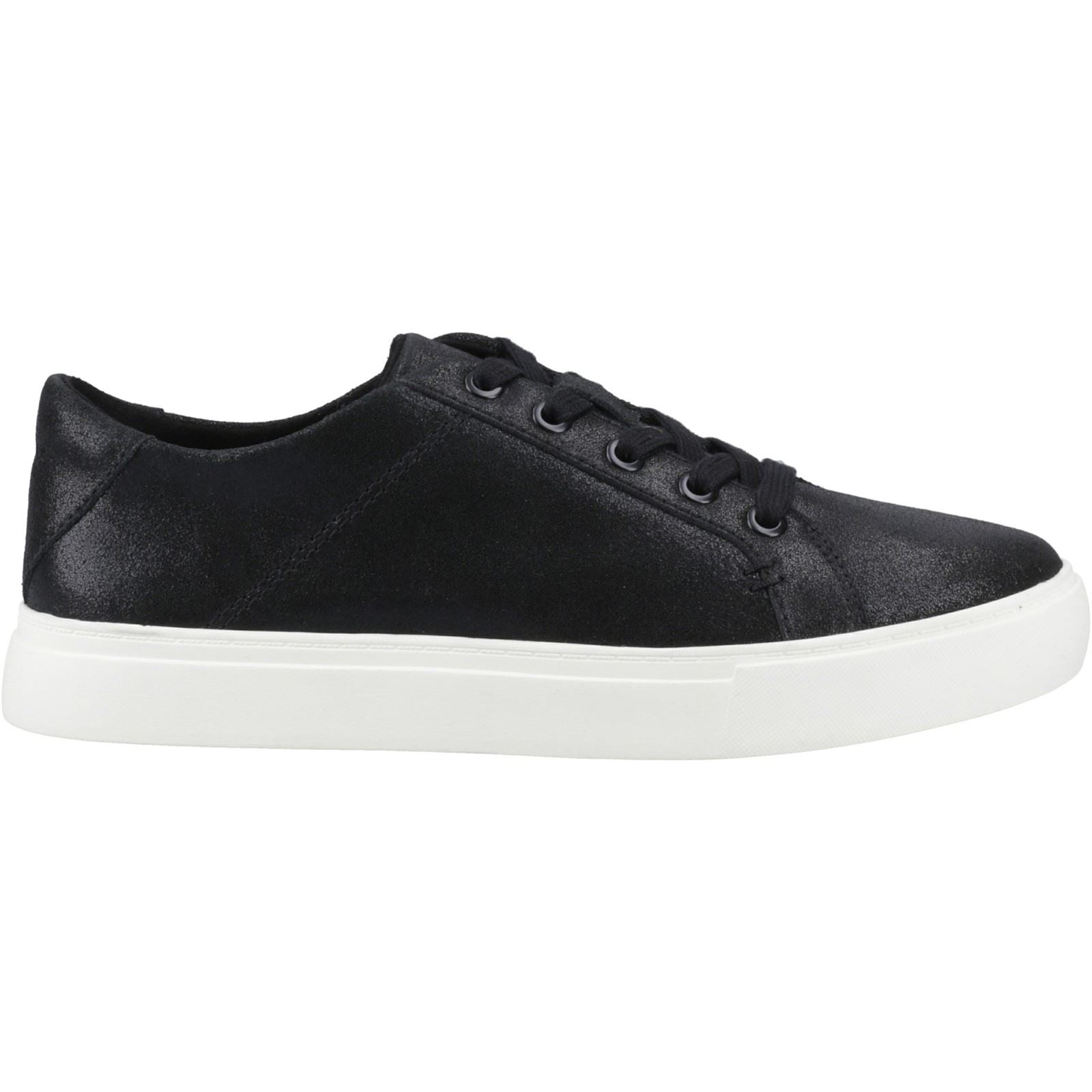 TOMS Kameron Lace-Up Leather Women's Black Metallic Trainers