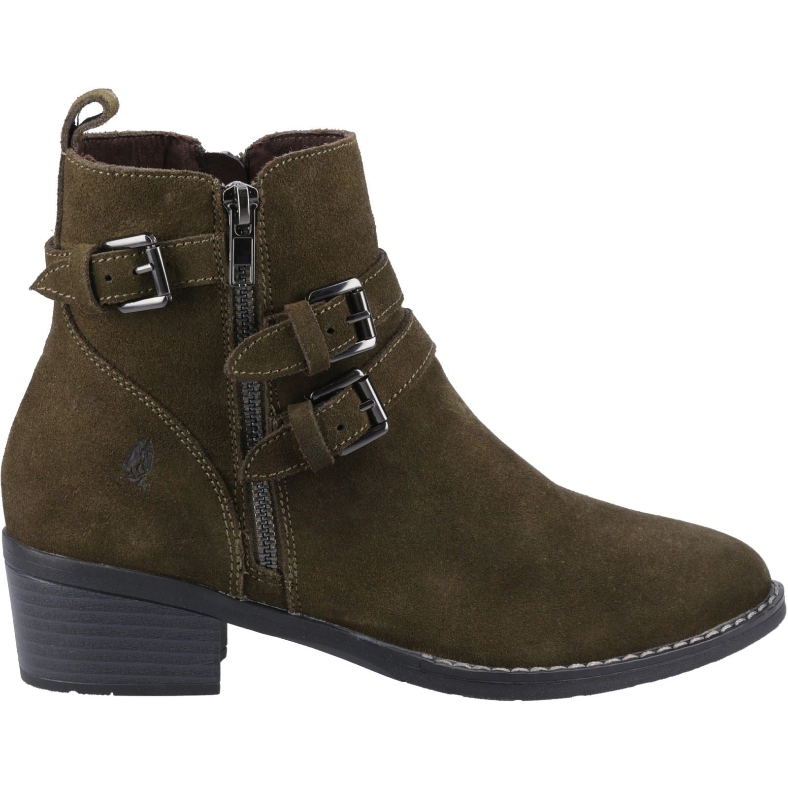 Hush Puppies Jenna Leather Women's Khaki Boots