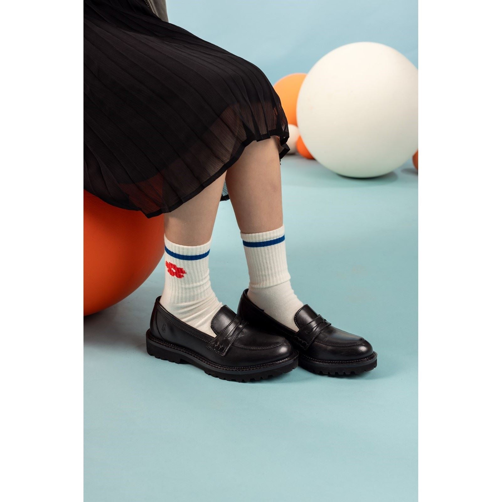 Hush Puppies Grazia Leather Girl's Black Loafers