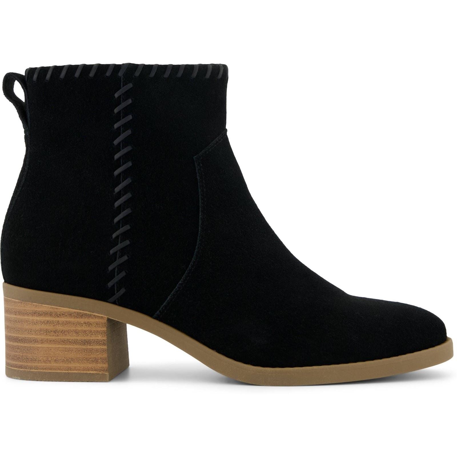 TOMS Delilah Heeled Suede Women's Black Heeled Ankle Boots